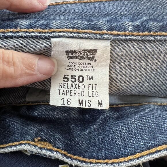 Levis 550 Womens Denim Jeans 16 Mis Blue Relaxed Fit Tapered Leg Mom Jean VTG - Picture 5 of 6
